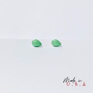 Petite Petal Shaped Earrings - Mint Green